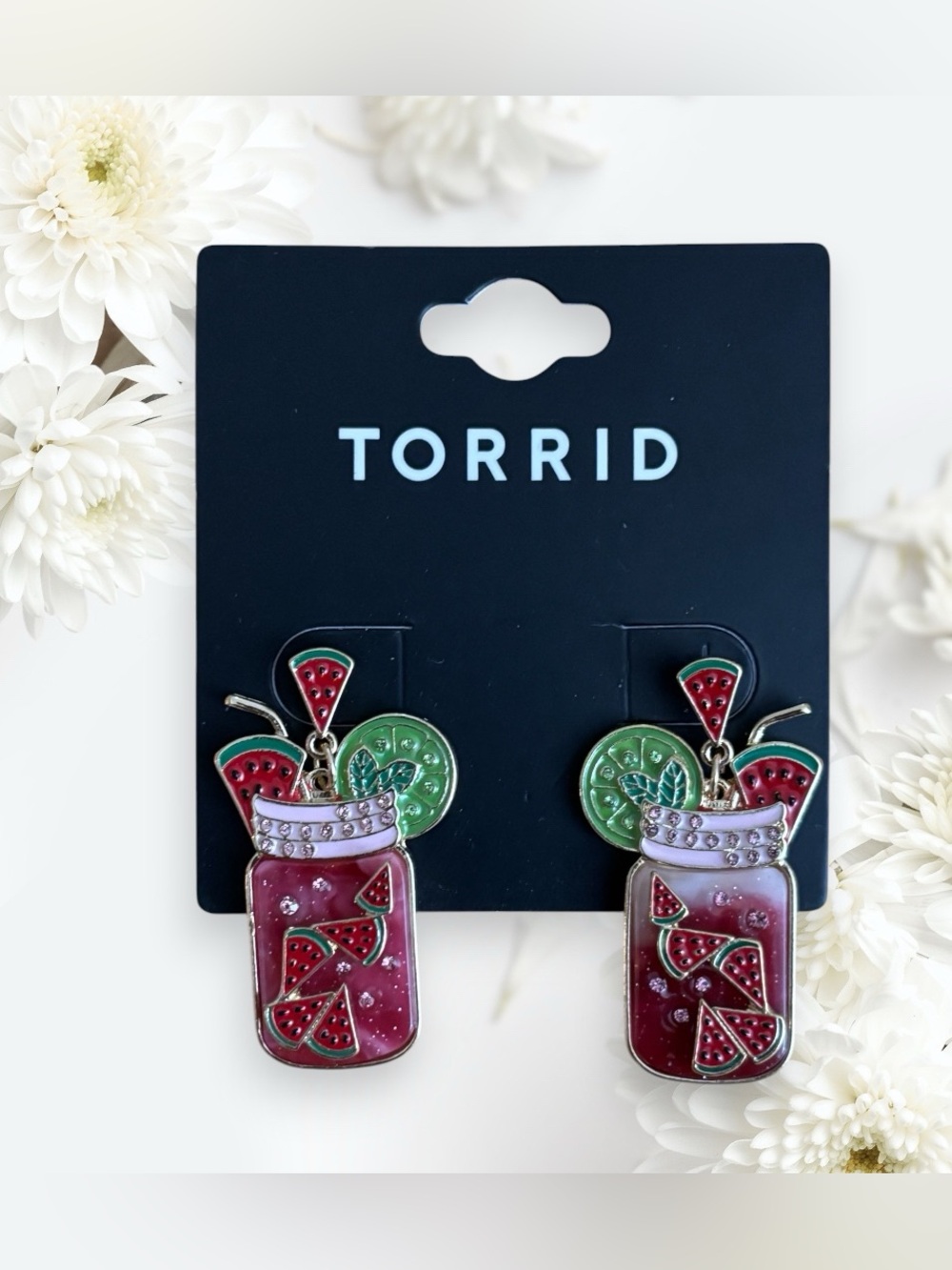 NEW Torrid Watermelon Mason Jar Earrings